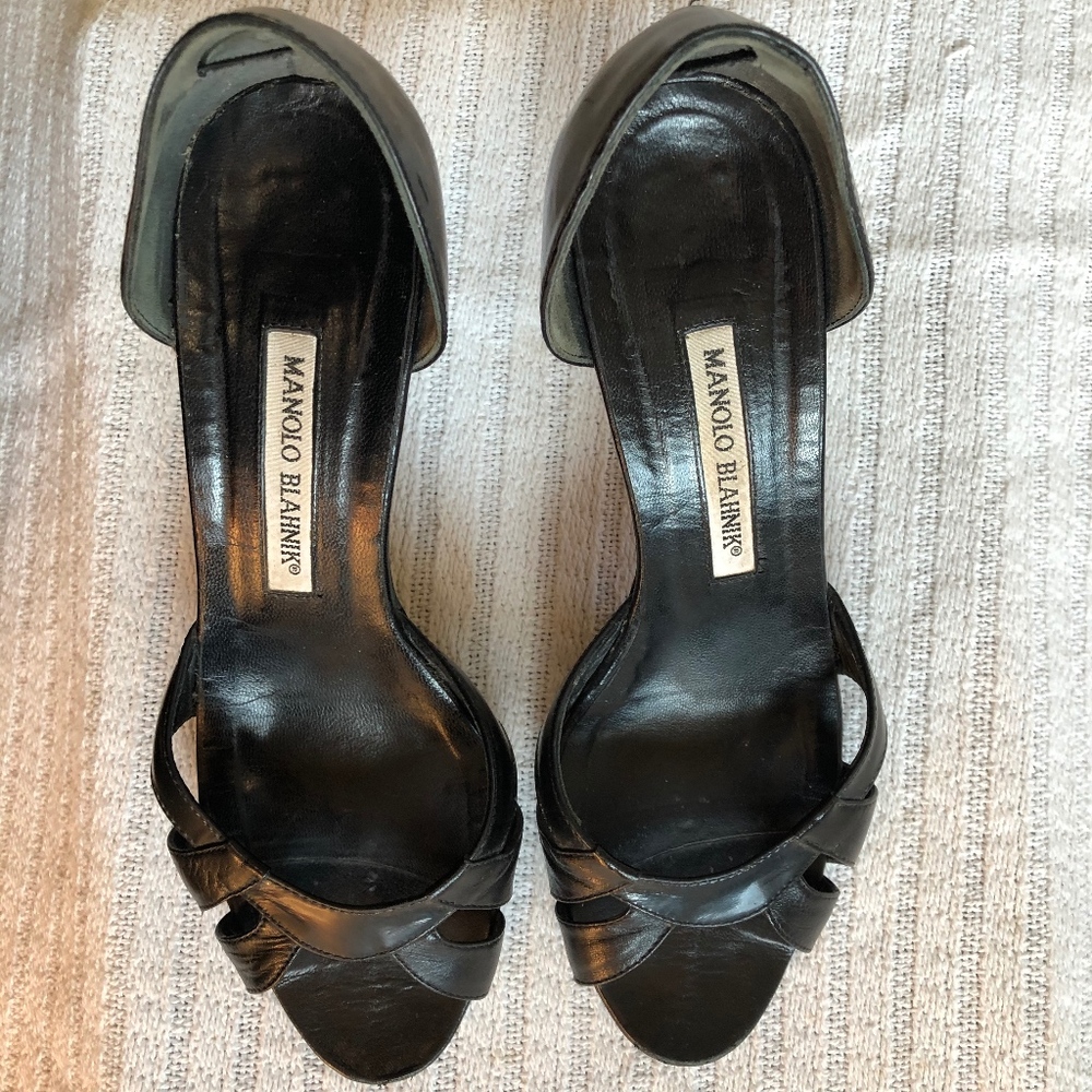 Manolo Blahnik shoes| Leather d’Orsay Sandal| 37.5